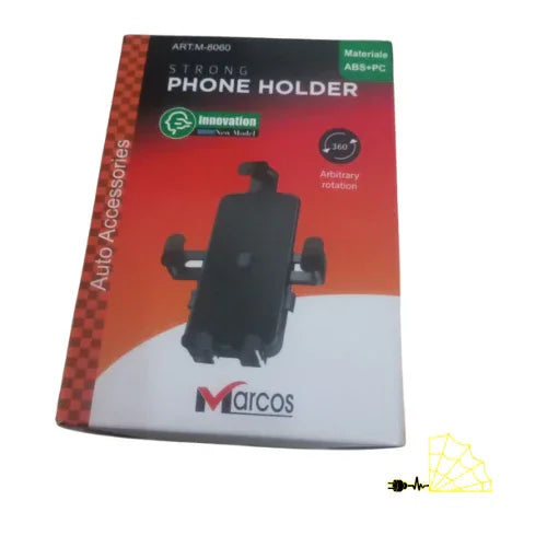 Auto accessories strong phone holder in retail packaging, black, ABS+PC material, 360° rotation