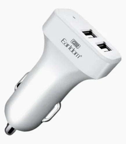 Earldom - ES-131 - Dual USB Fast Charging Car Charger - White